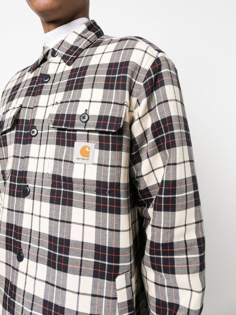 Neutral Arden Checked Overshirt