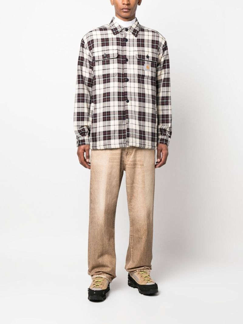 Neutral Arden Checked Overshirt