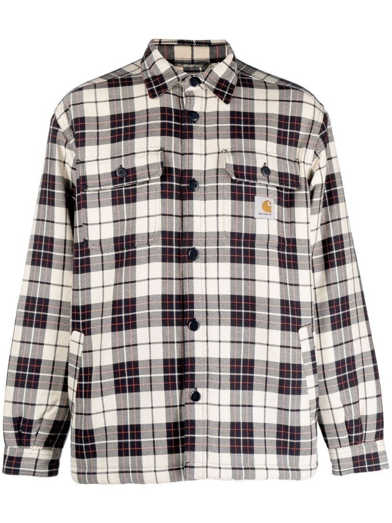Neutral Arden Checked Overshirt