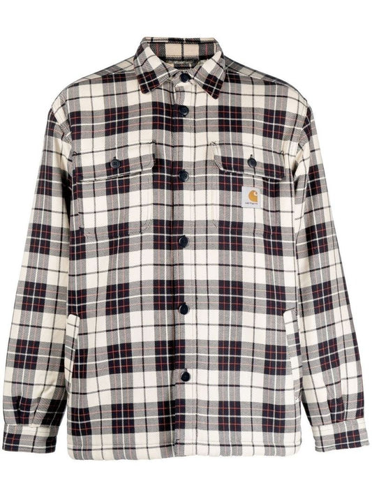 Neutral Arden Checked Overshirt