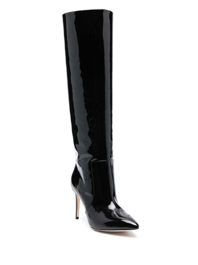 Black 95 Patent Leather Knee Boots
