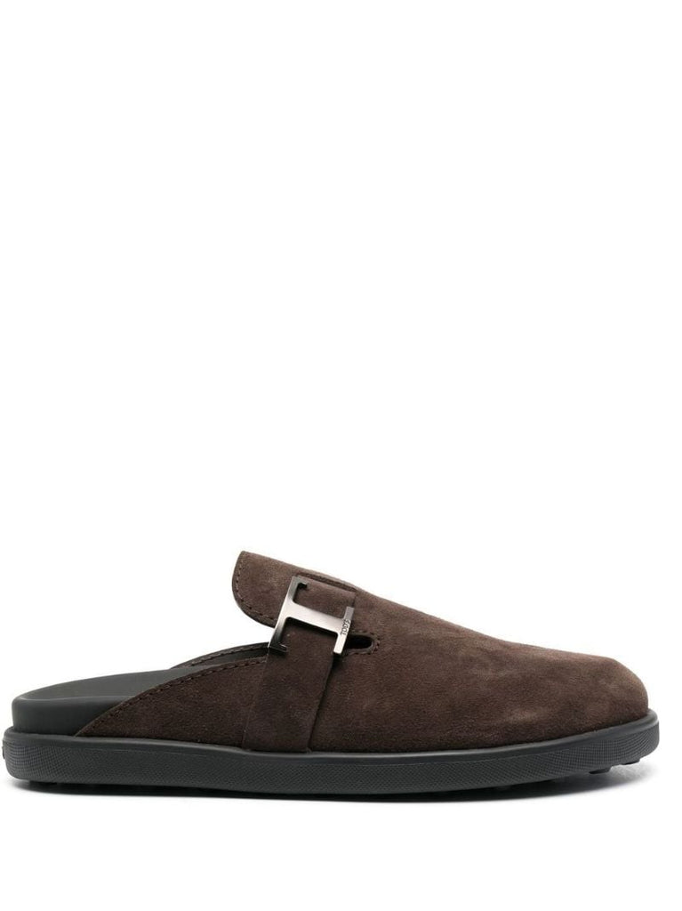 Brown T Timeless Suede Mules