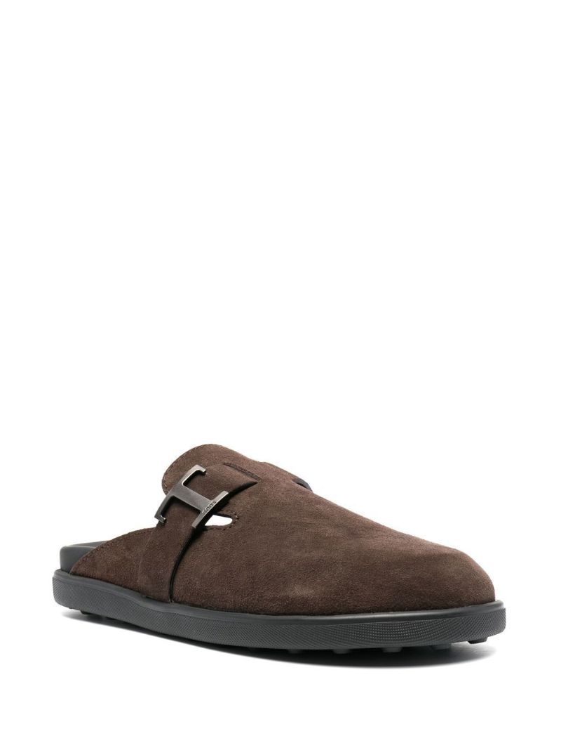 Brown T Timeless Suede Mules