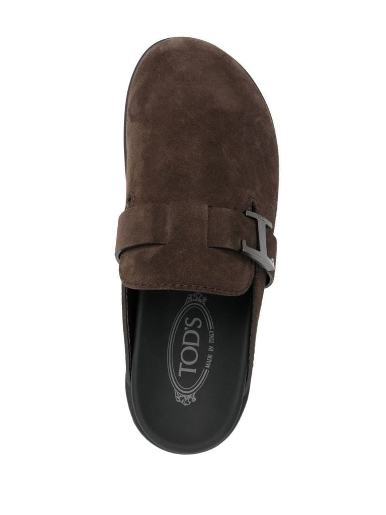 Brown T Timeless Suede Mules