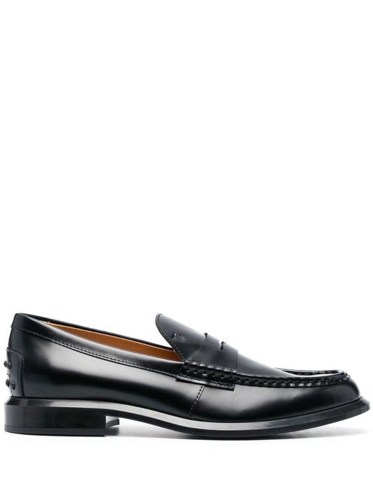 Black Leather Penny Loafers