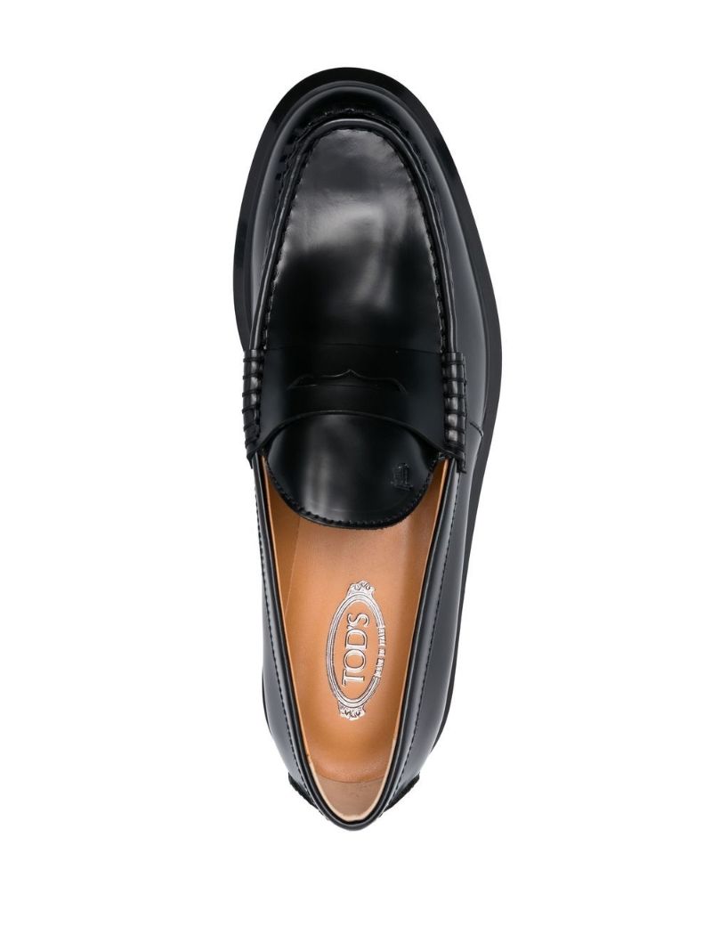 Black Leather Penny Loafers