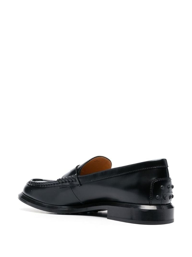 Black Leather Penny Loafers