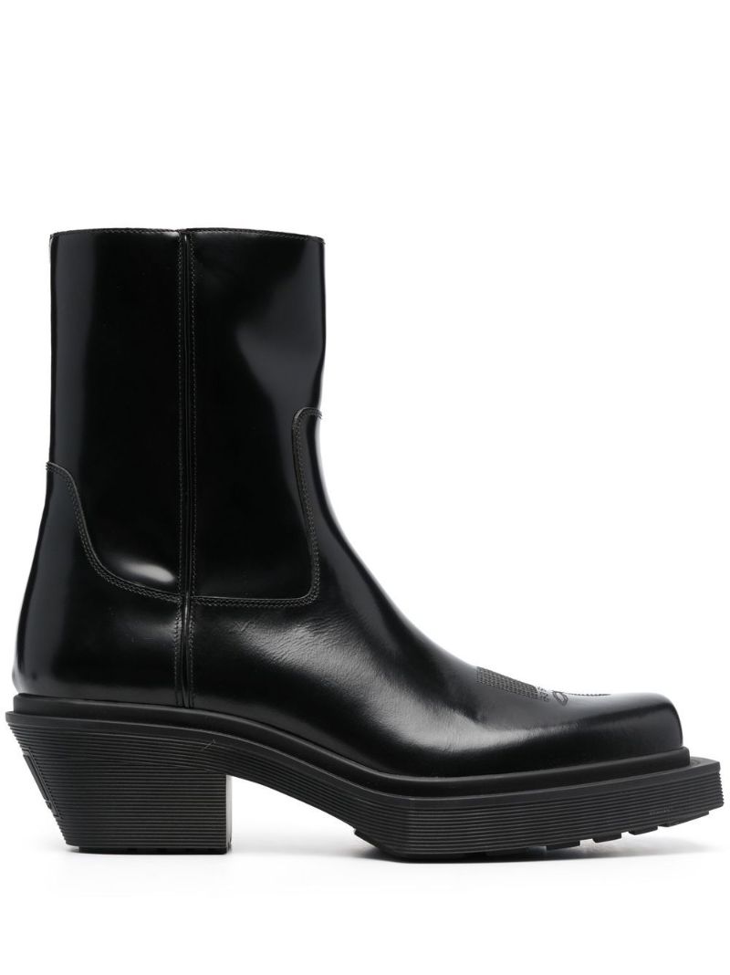 Black Leather Ankle Boots
