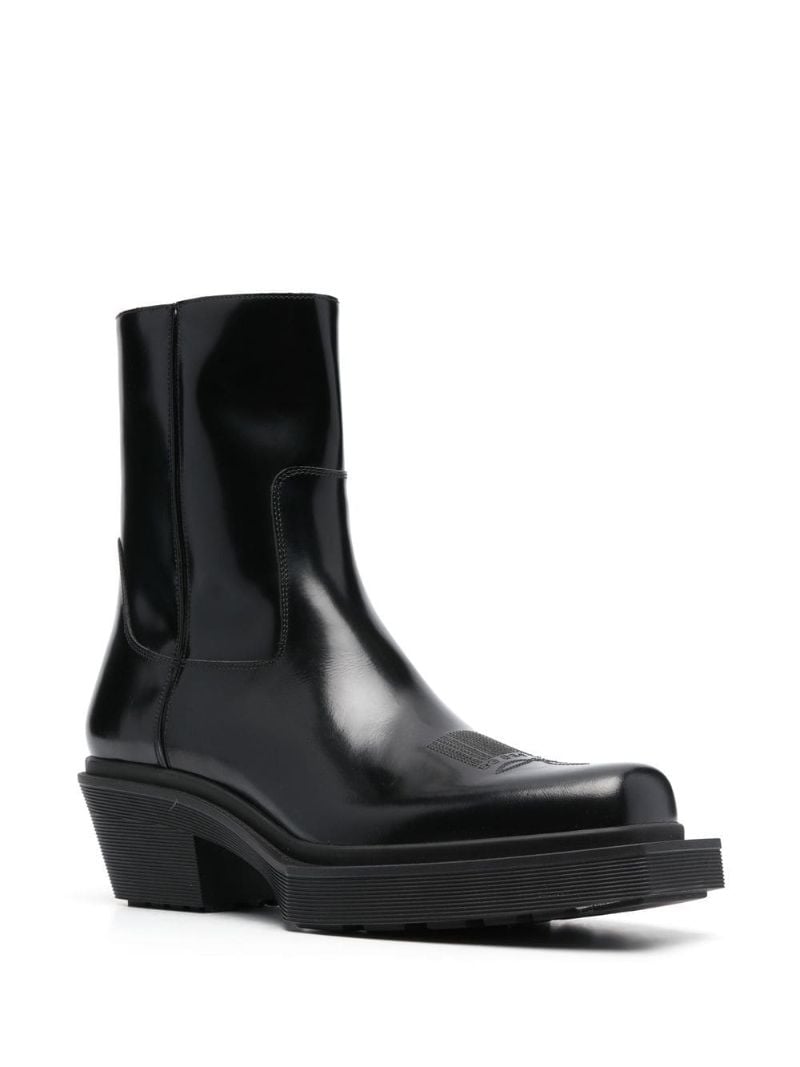 Black Leather Ankle Boots