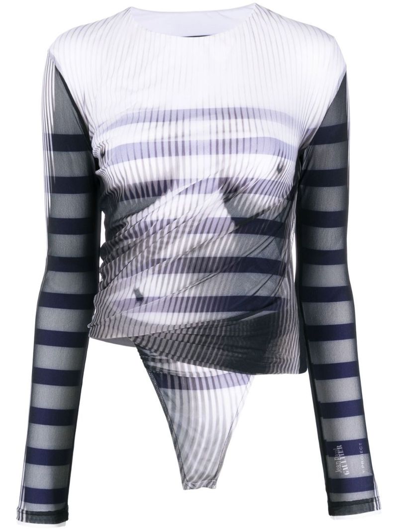Black Graphic Print Bodysuit