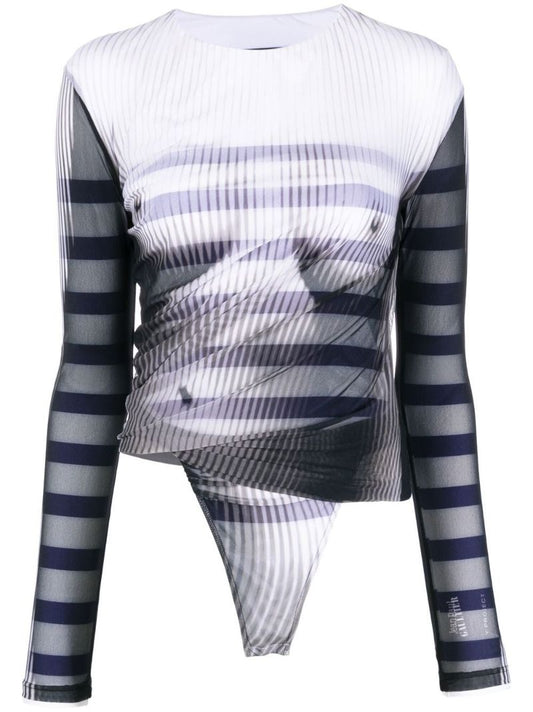 Black Graphic Print Bodysuit