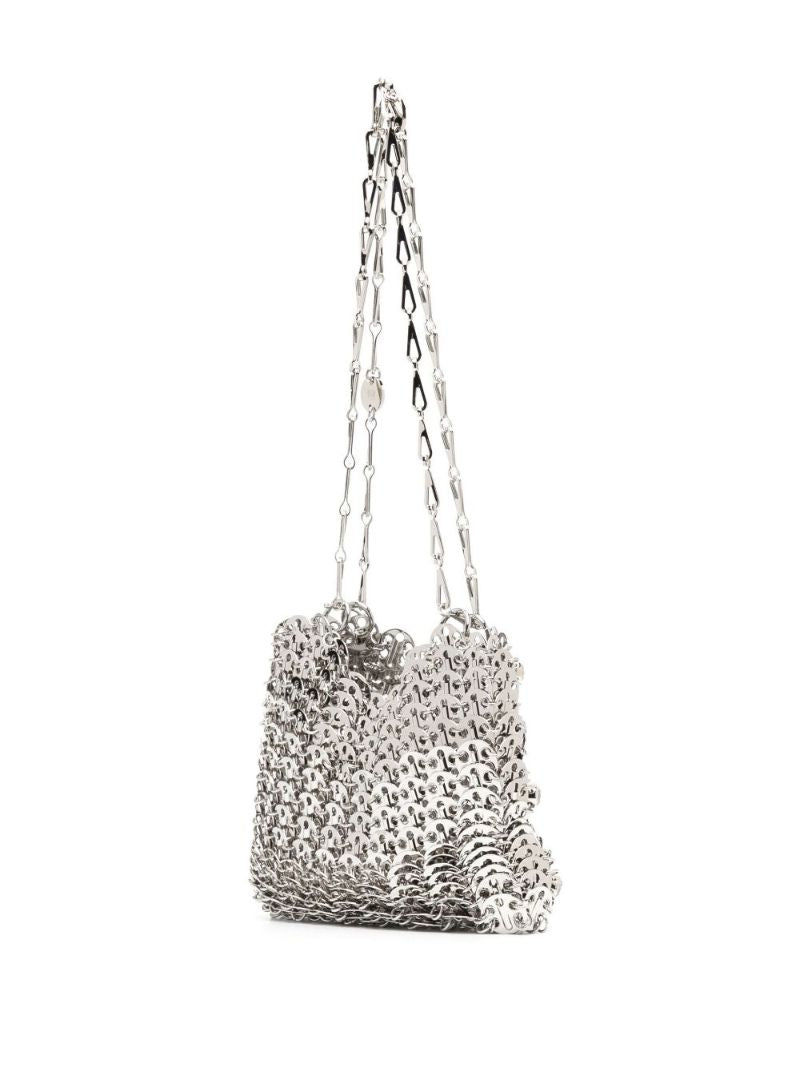 Silver-tone Metal Disc Shoulder Bag