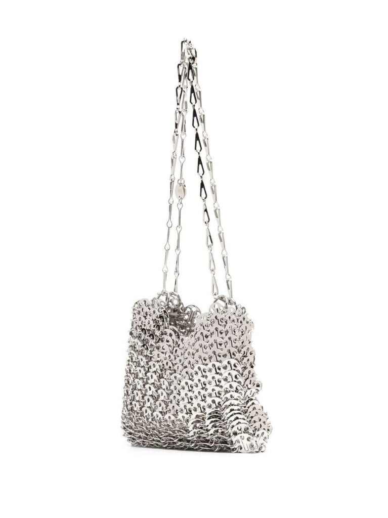 Silver-tone Metal Disc Shoulder Bag