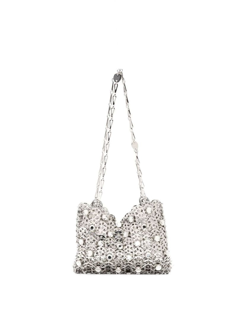 Silver-tone Metal Disc Shoulder Bag