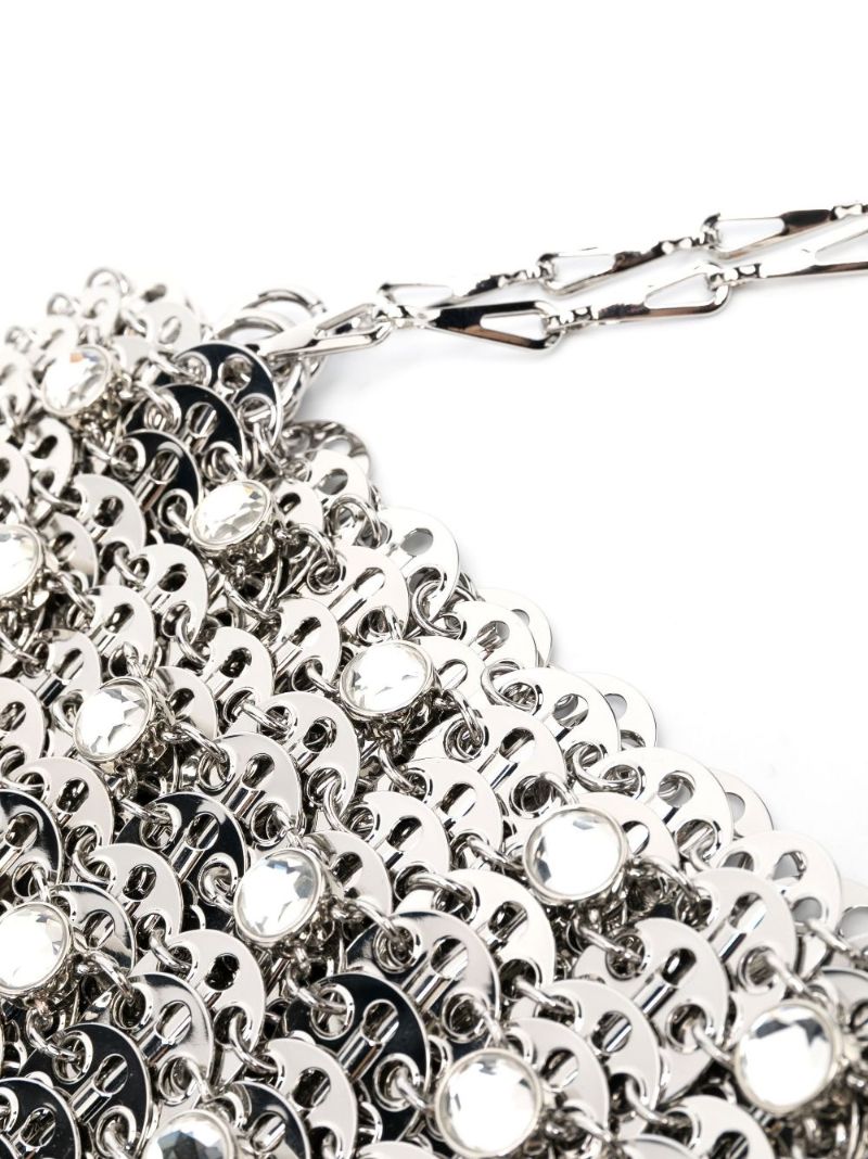 Silver-tone Metal Disc Shoulder Bag