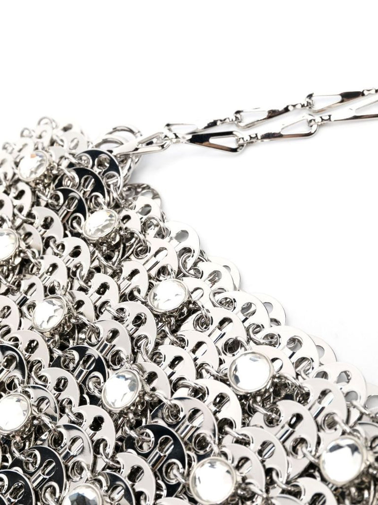 Silver-tone Metal Disc Shoulder Bag