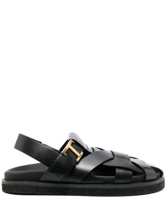 Black T Timeless Leather Sandals