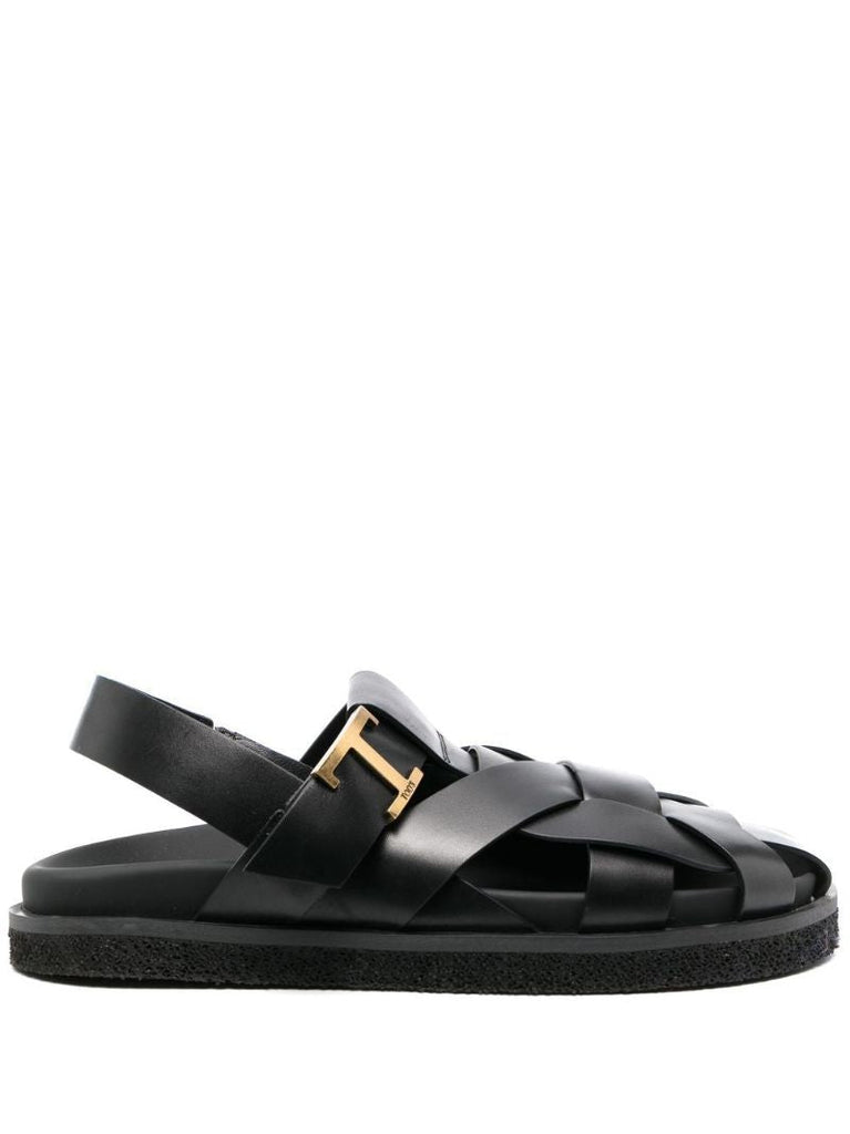 Black T Timeless Leather Sandals