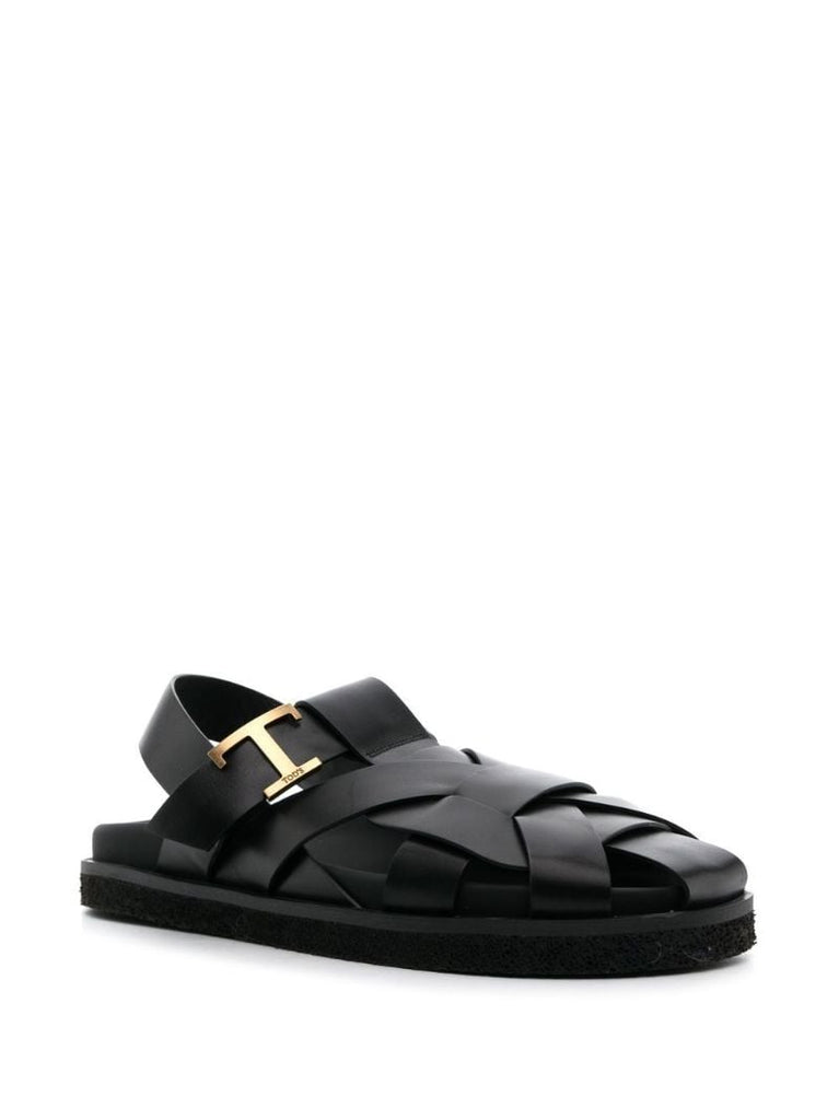 Black T Timeless Leather Sandals