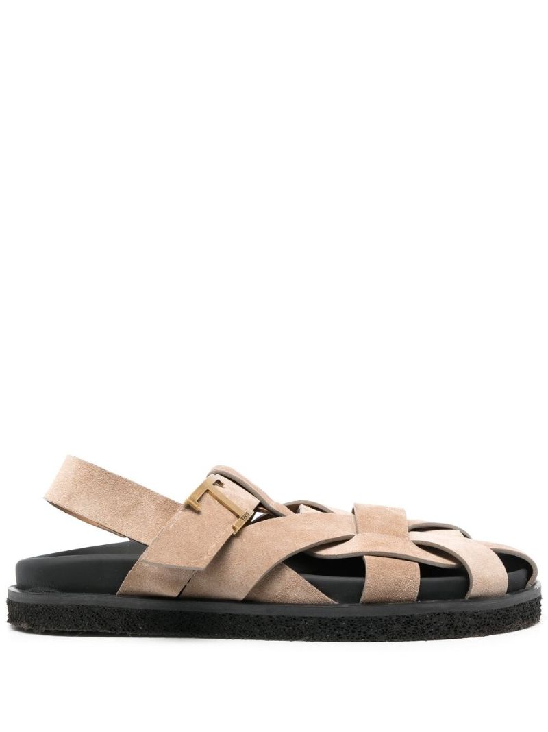 Brown T Timeless Suede Sandals