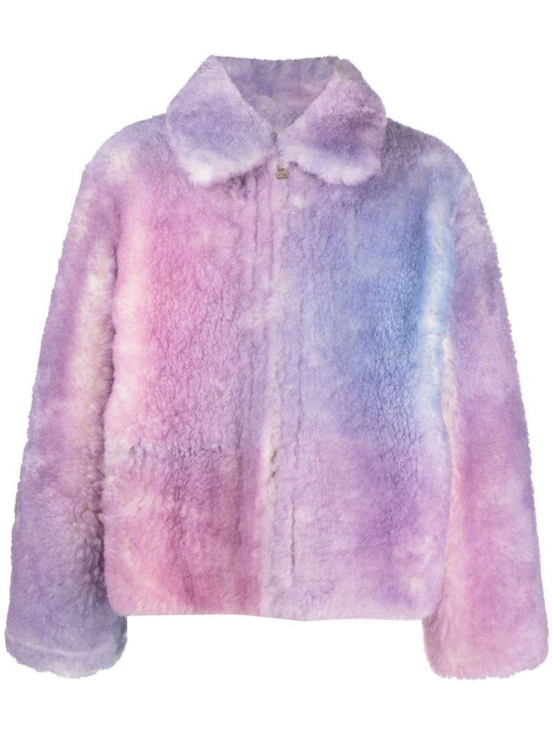 Puprle Tie-dye Shearling Jacket