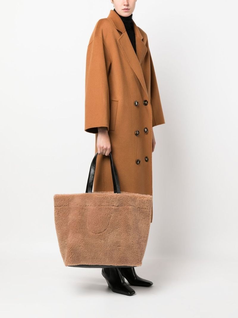 Brown Faux-shearling Tote Bag