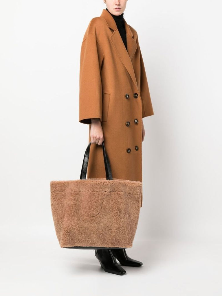 Brown Faux-shearling Tote Bag
