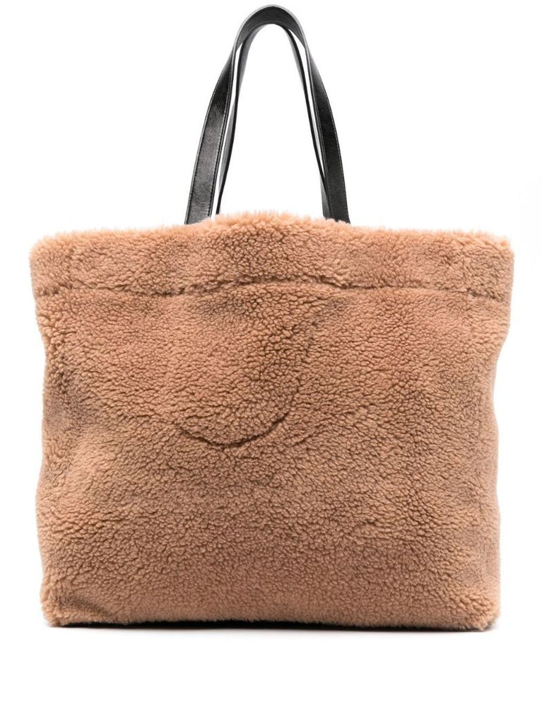 Brown Faux-shearling Tote Bag
