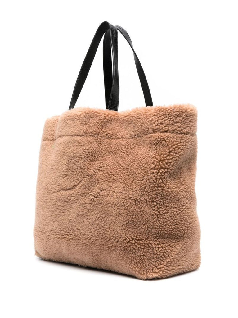 Brown Faux-shearling Tote Bag