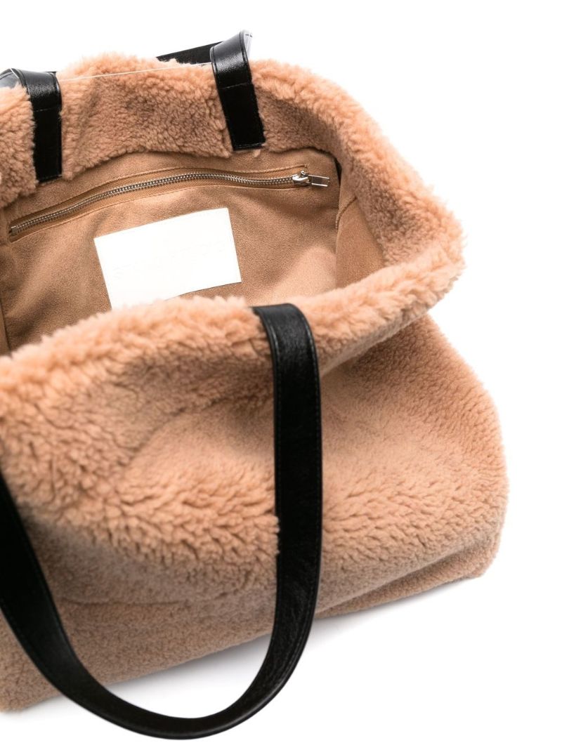 Brown Faux-shearling Tote Bag