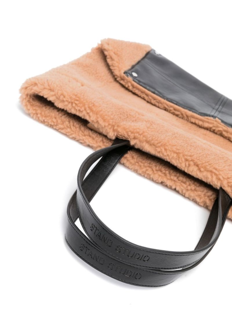 Brown Faux-shearling Tote Bag