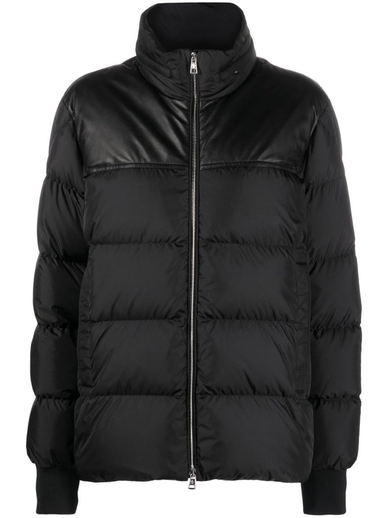 Black Bugrane Hooded Quilted Jacket