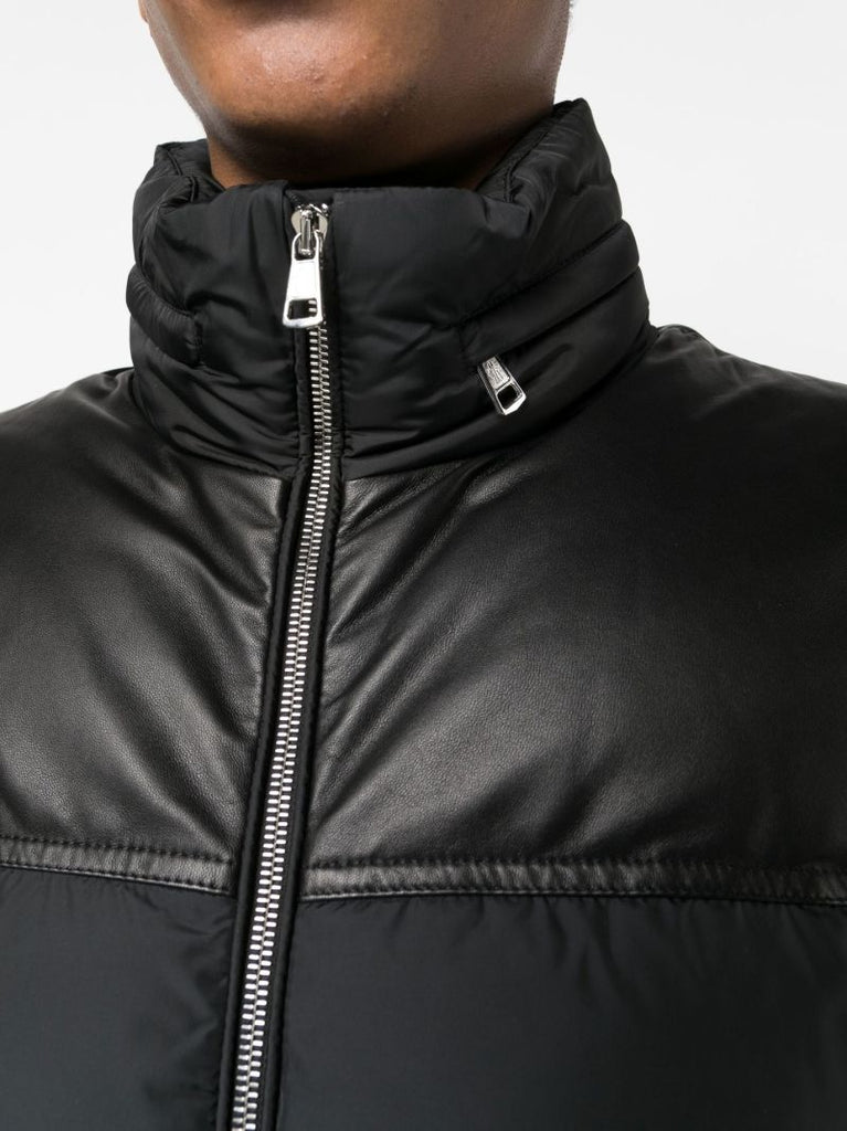 Black Bugrane Hooded Quilted Jacket