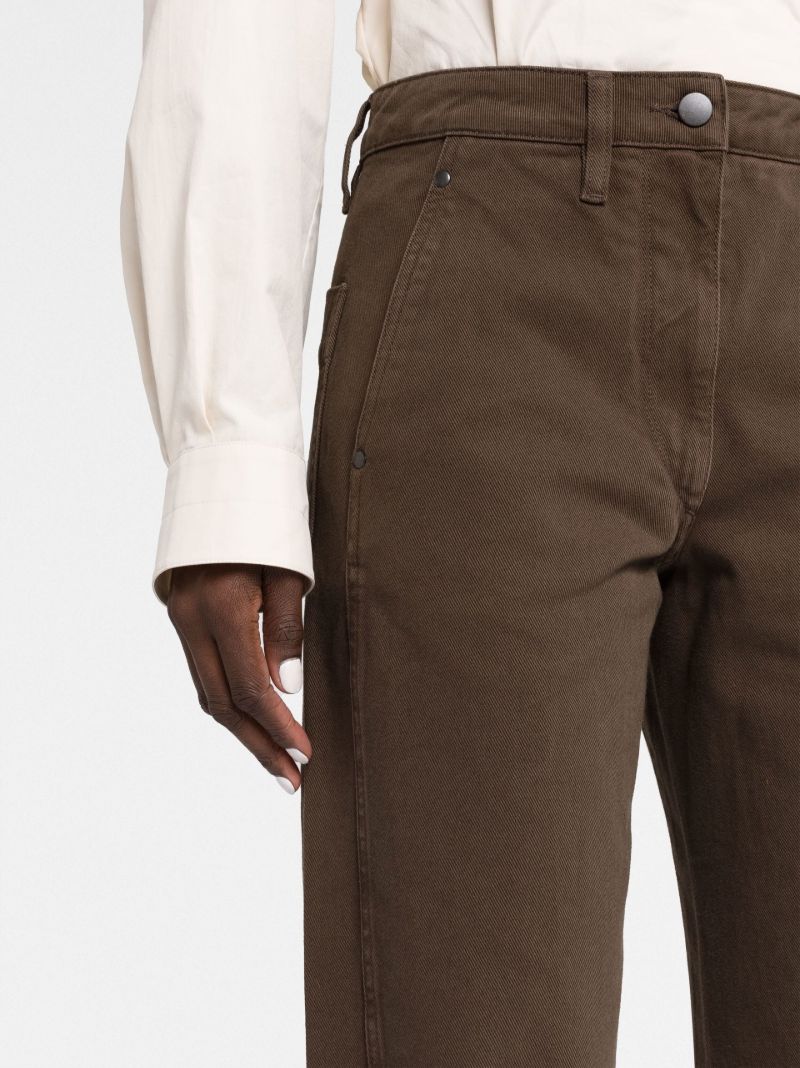 Brown Cropped Straight Leg Trousers