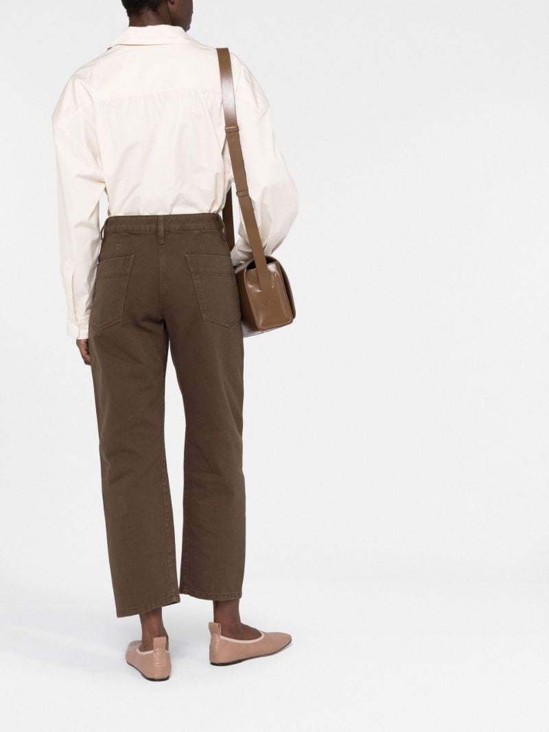 Brown Cropped Straight Leg Trousers