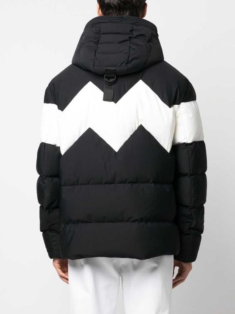 Black Logo Plaque Hooded Padded Jacket