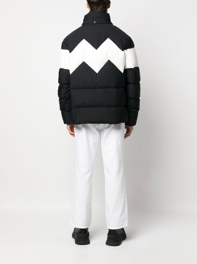 Black Logo Plaque Hooded Padded Jacket