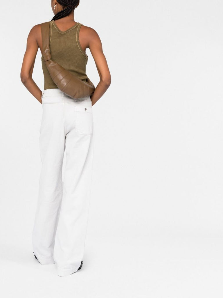 White Relaxed Straight-leg Jeans