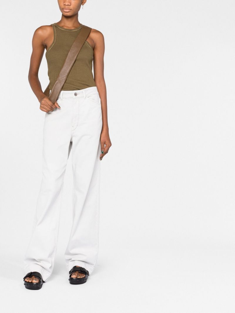 White Relaxed Straight-leg Jeans