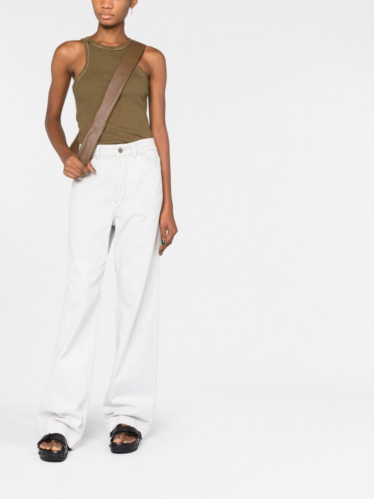 White Relaxed Straight-leg Jeans