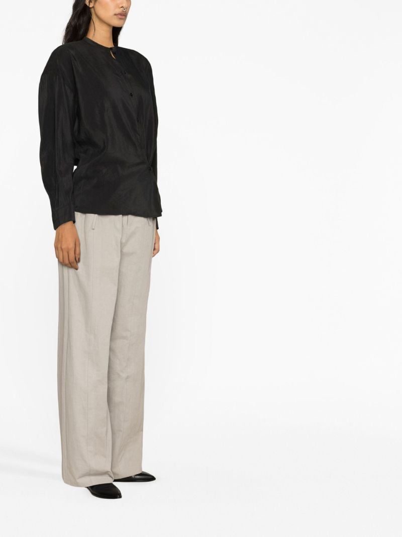 Black Asymmetric Long-sleeve Shirt