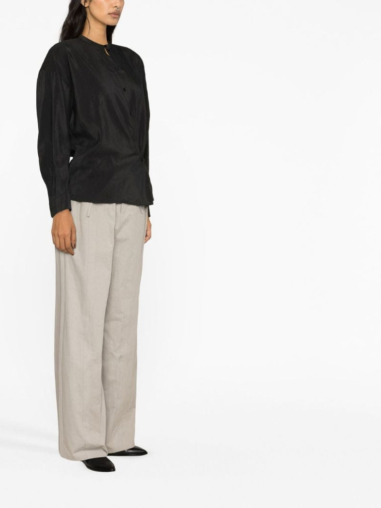 Black Asymmetric Long-sleeve Shirt