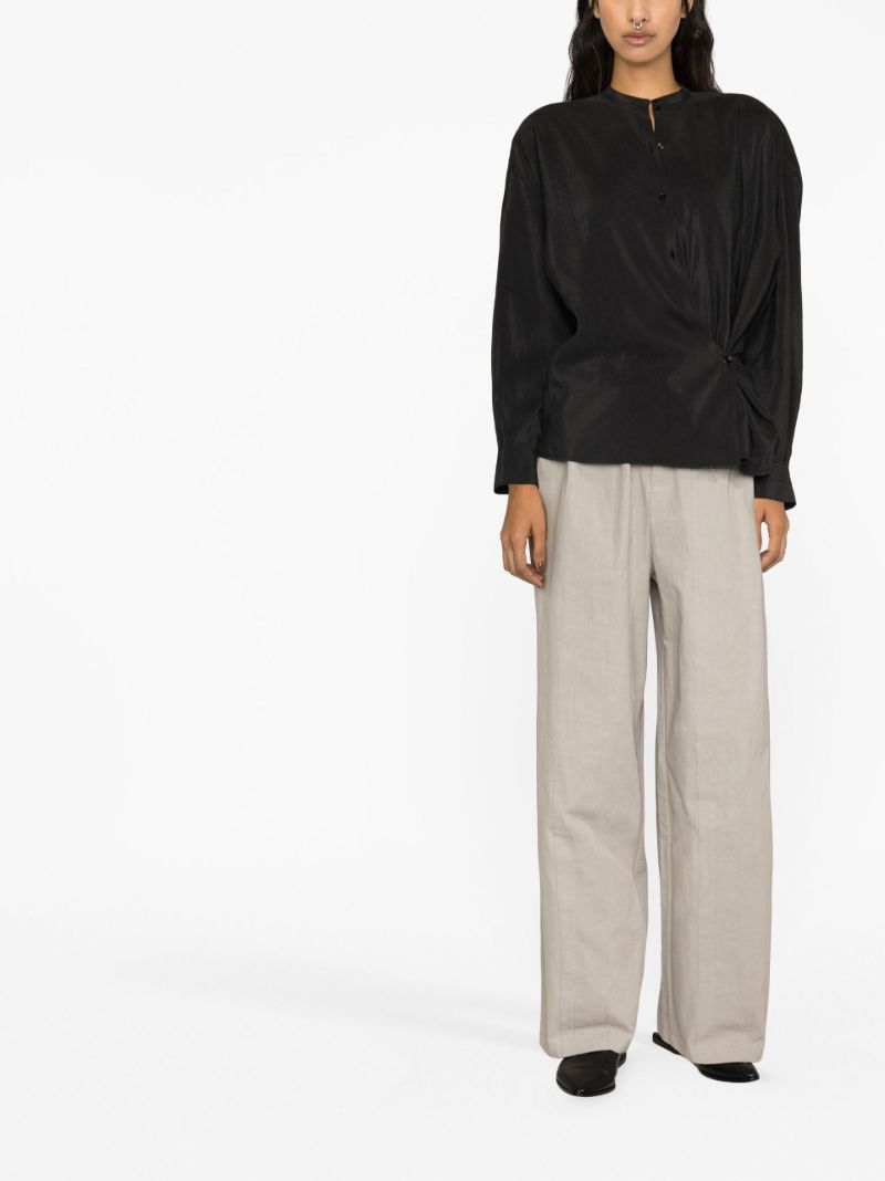 Black Asymmetric Long-sleeve Shirt