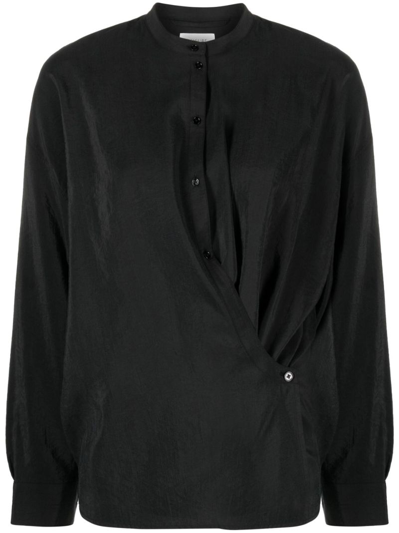 Black Asymmetric Long-sleeve Shirt