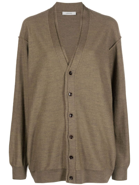 Brown V-neck Cardigan