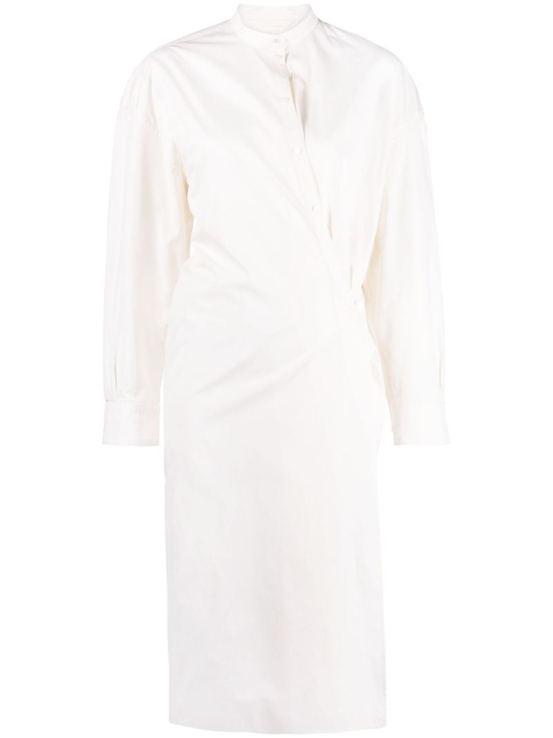 White Twisted Cotton Midi Dress