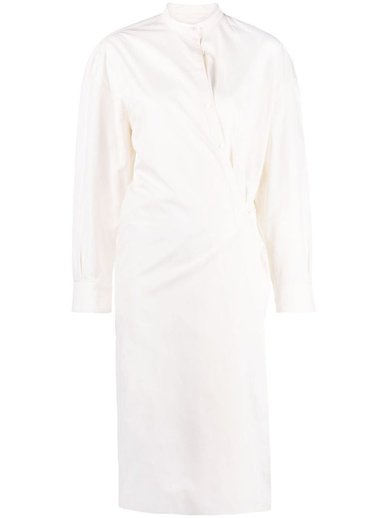 White Twisted Cotton Midi Dress