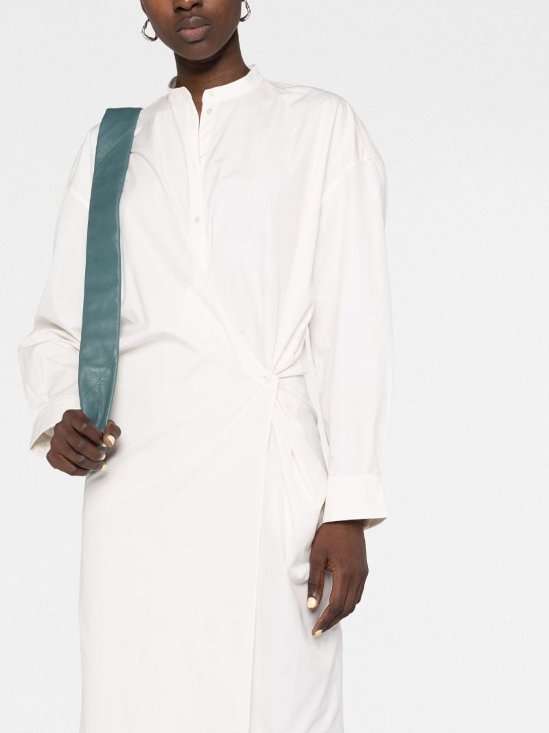 White Twisted Cotton Midi Dress