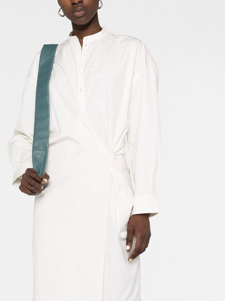 White Twisted Cotton Midi Dress
