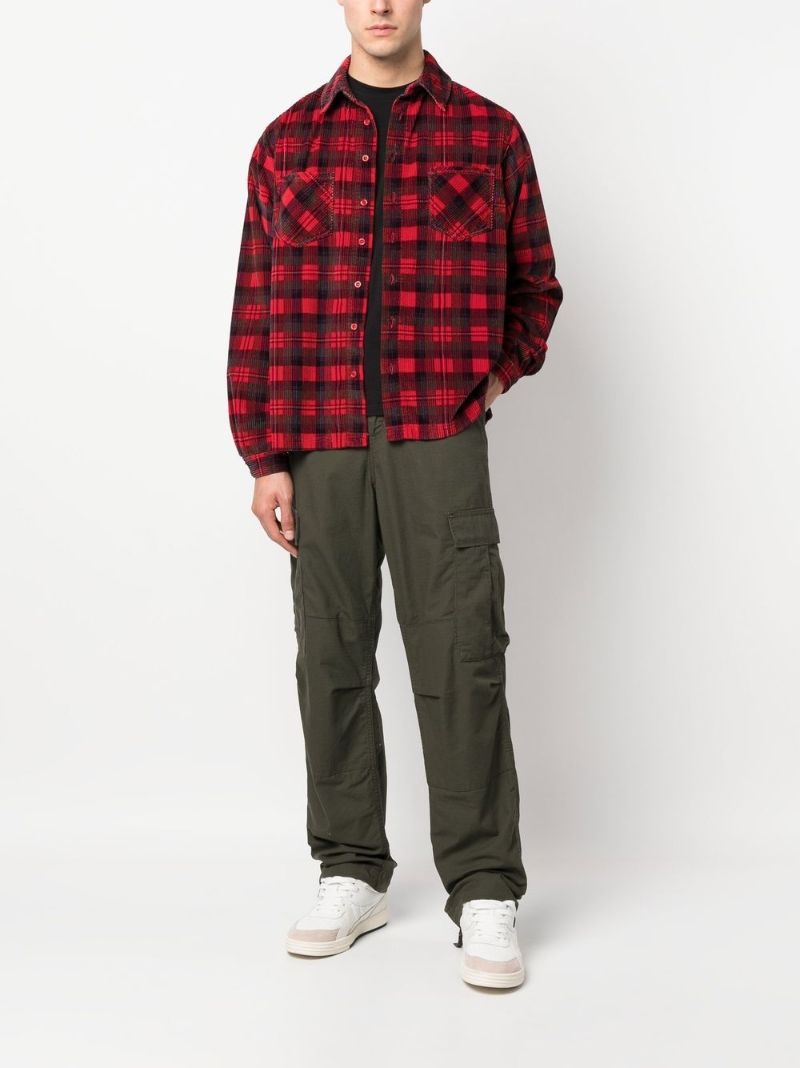 Red Corduroy Long Sleeve Shirt
